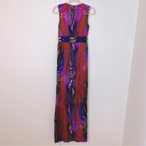 Boston Proper Wrap Front Python Print Maxi Dress Pink Multi 2 Bold Statement NWT - Picture 6 of 7